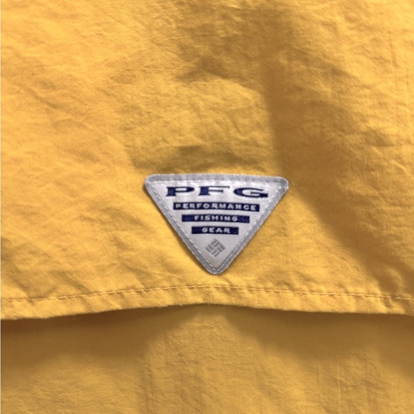 Men's Columbia Button Down Fishing Shirt Size L Yellow - Picture 3 of 7